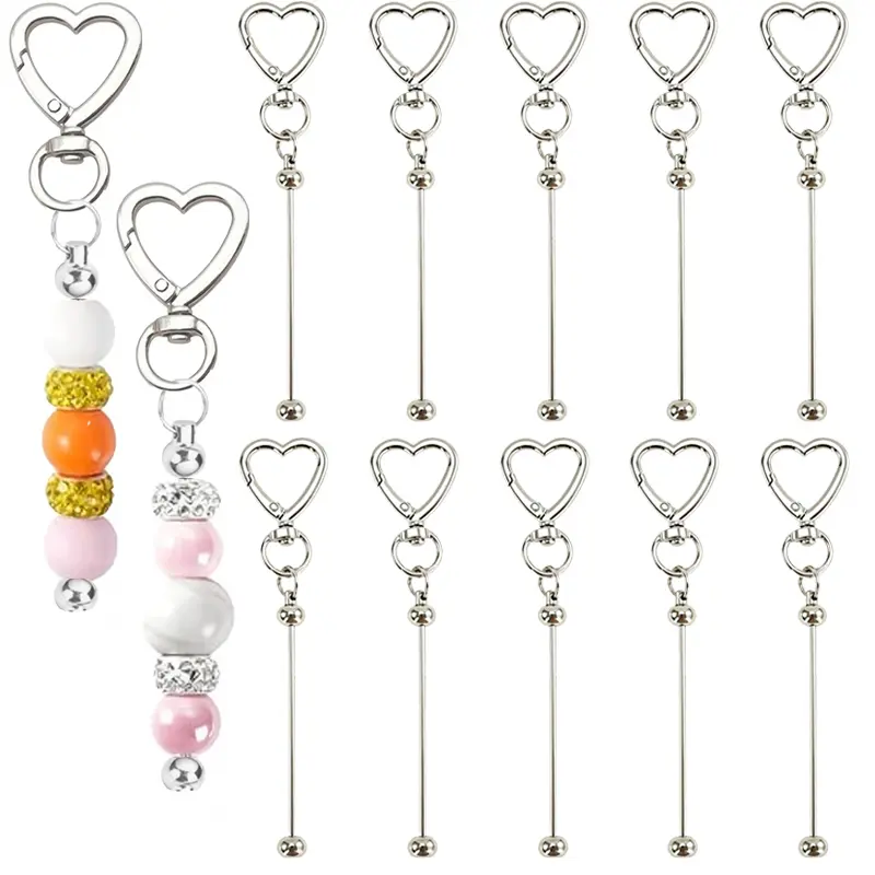 40pieces - Love Key Chain Bead Rod Set. Suitable for back-to-school season, Christmas, graduation season, Halloween, Valentine's Day, Thanksgiving gifts. Can be used with beads to make DIY key chains. Key ring accessories.