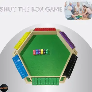 JIAJCHUF Wooden Closed Box Game, 1 Set 2-6 Players Interactive Board Dice Game, Educational Game for Kids, Family Party Game, Perfect Gift for Boys & Girls, Board Games, Family Fun Game