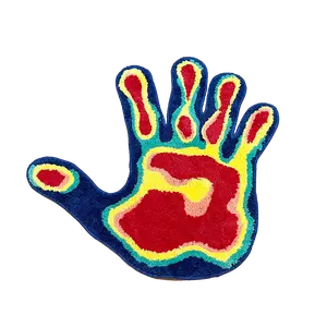 Handmade Palm Rug Shape Tufted Carpet Plush Fluffy Soft Multiple Color Home Decor Living Room Bedroom Room Aesthetic Handprint Colorful