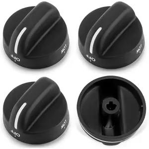 8273103 Gas Range Stove Knobs Fit for  Stove Knobs Replacements AP6012363 8273107 8273111 ER8273103 (4-Pack,Black) for  Range/Oven PS11745570 PS11745570 WP8273103VP