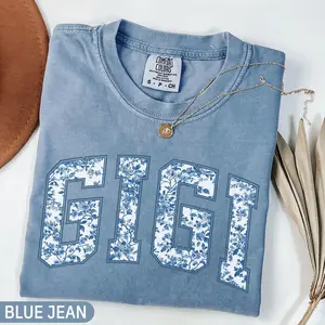 Comfort Colors Floral Gigi Shirt, Gift for Gigi, Grandma Gift, Cute Gigi Tshirt, Mimi Announcement, Grandmother Shirt, Cottagecore Gigi tee
