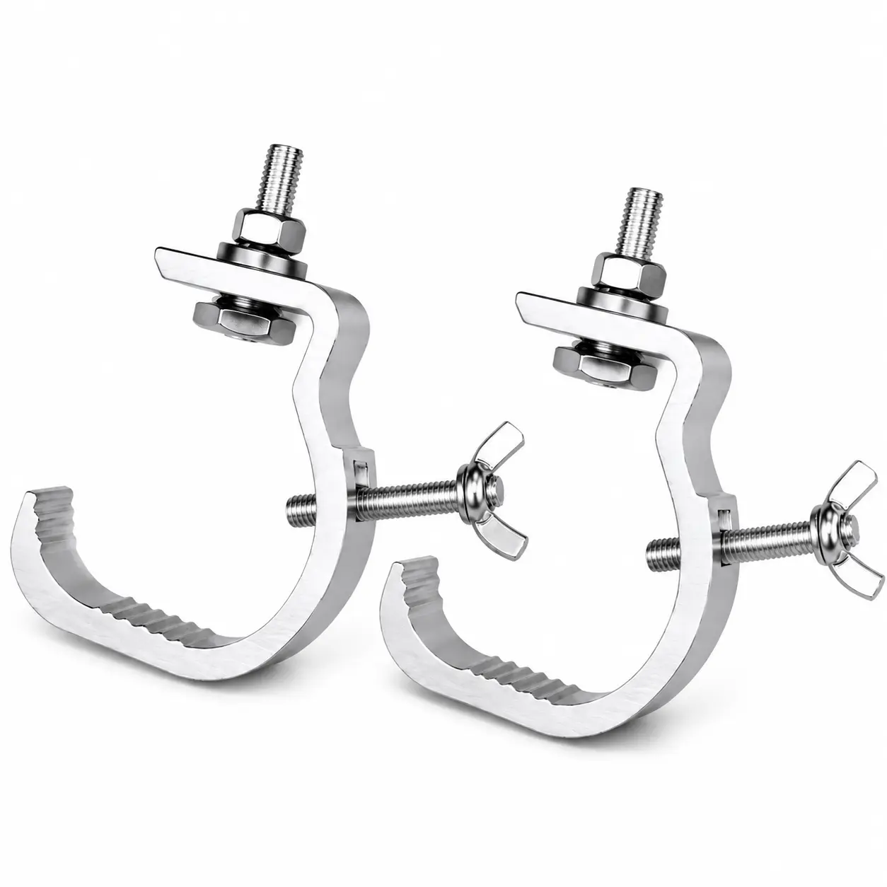 Heavy Duty Stage DJ Light Clamp - 30-50mm Pipe Mounting Hook with M10 Thread, Secure Bracket for DJ Lights, Truss Systems