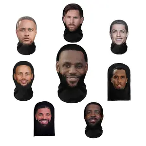 Pranks Printed Funny Headgear Elastic Mesh Full Face Mask Cosplay Costume Headwear Hip Hop Fashion Hood Hat,Star Tt01