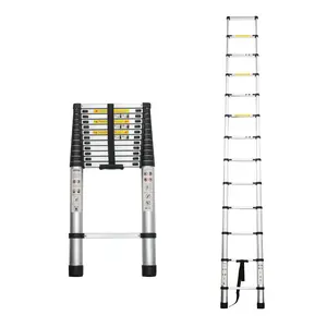 Aluminum Telescoping Ladder Extendable & Foldable, 300 lb Capacity, Lightweight Portable Multi-Purpose Ladder for Home, Construction, Cleaning, Roof Work