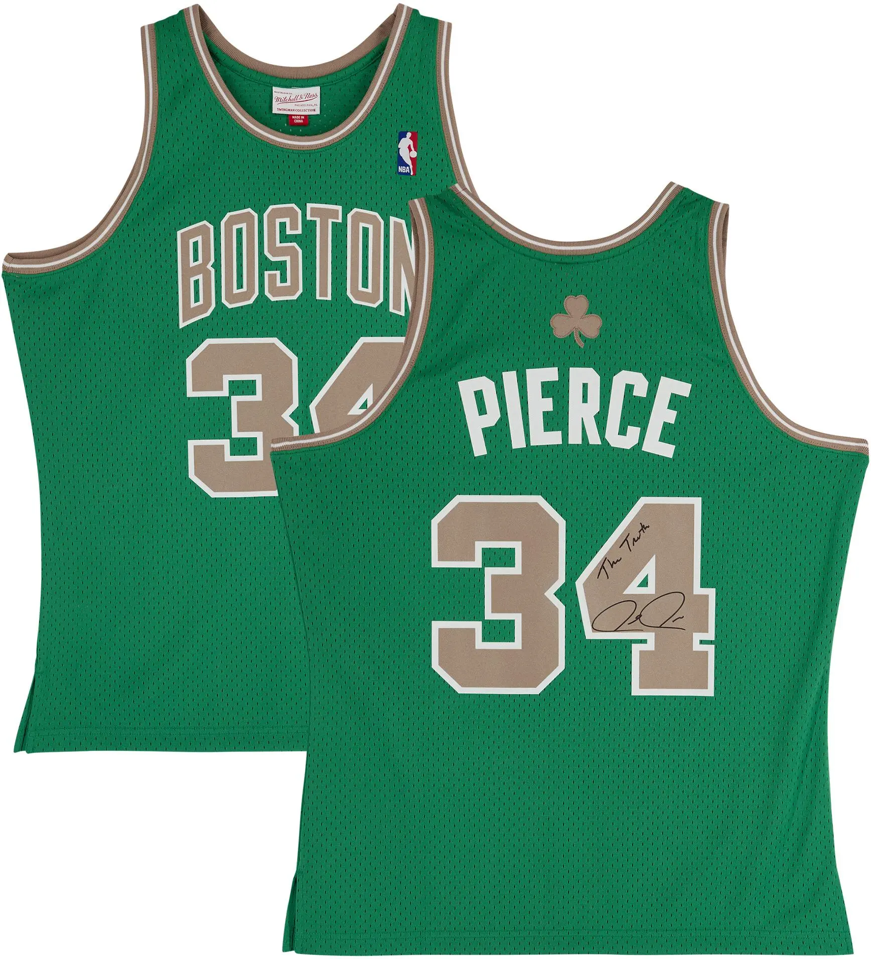 Paul Pierce Boston Celtics Autographed Mitchell & Ness Green & Gold 2007-08 Replica Jersey with "The Truth" Inscription - Fanatics Authentic Certified