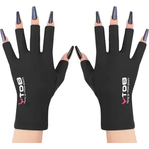 UV Gloves for Gel Manicures UPF200+ Fingerless Nail Lamp Protection with Breathable Design (Home & Salon Use)