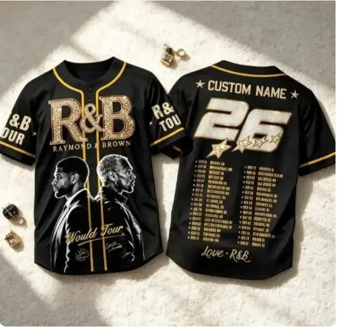26 Legends Raymond & Brown Collectible Baseball Jersey - R&B Tour Hip Hop Graphic Unisex Fan Gift Tee Shirt