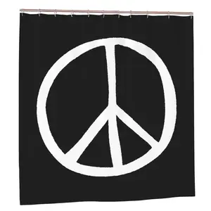 White Peace Symbol Shower Curtain