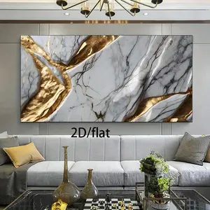 1 piece framed modern canvas wall art - white and gold marble pattern, high quality print, stylish design for living room and bedroom decor, elegant home accent | textured print, decorative canvas painting