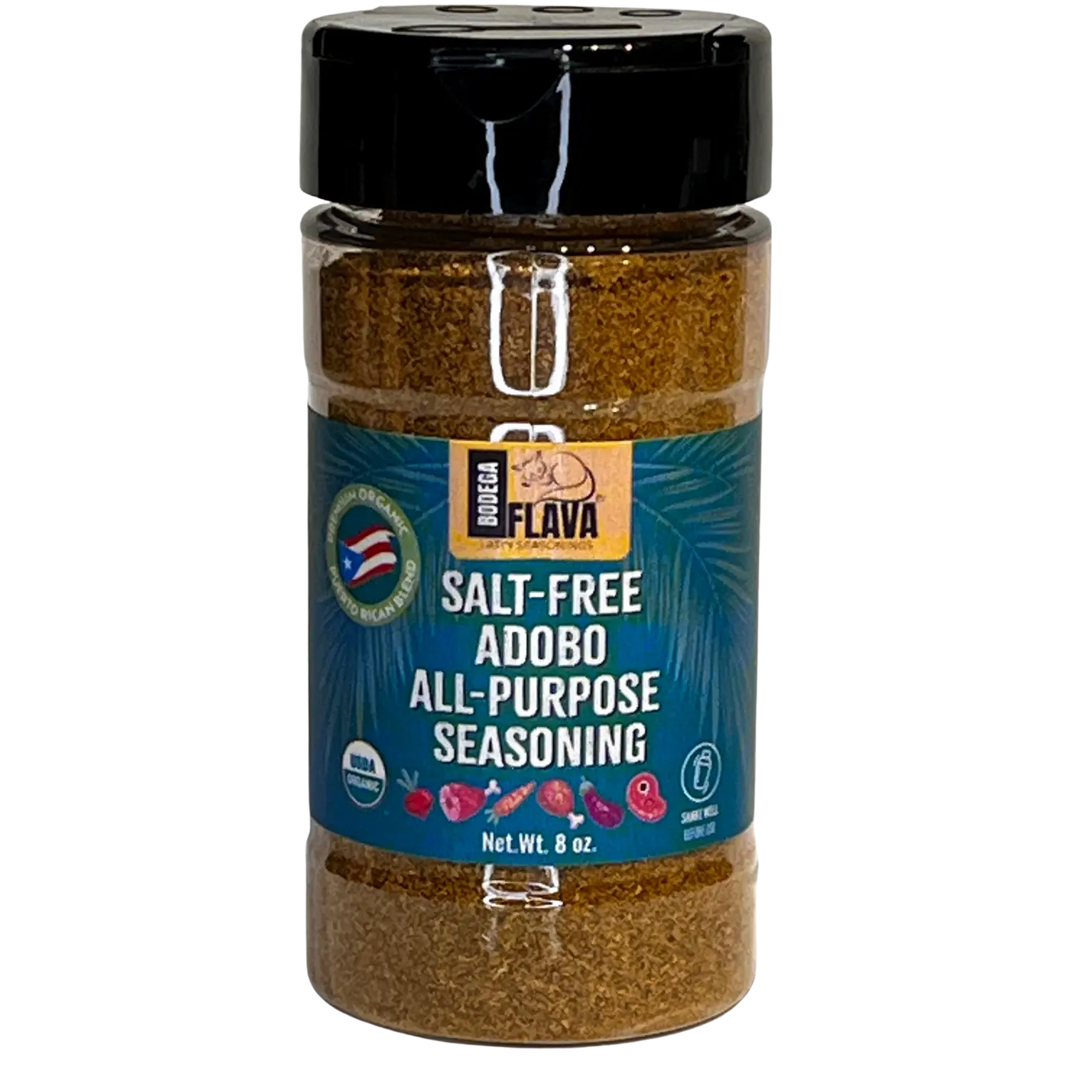 Bodega Flava Latin Seasonings Organic Salt-Free Puerto Rican Adobo Seasoning 8 oz jar