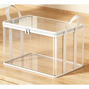 The storage box is stackable with a sturdy and durable structure, suitable for books, clothes, snacks and office documents. It can be used in homes and offices, featuring a space-saving design.