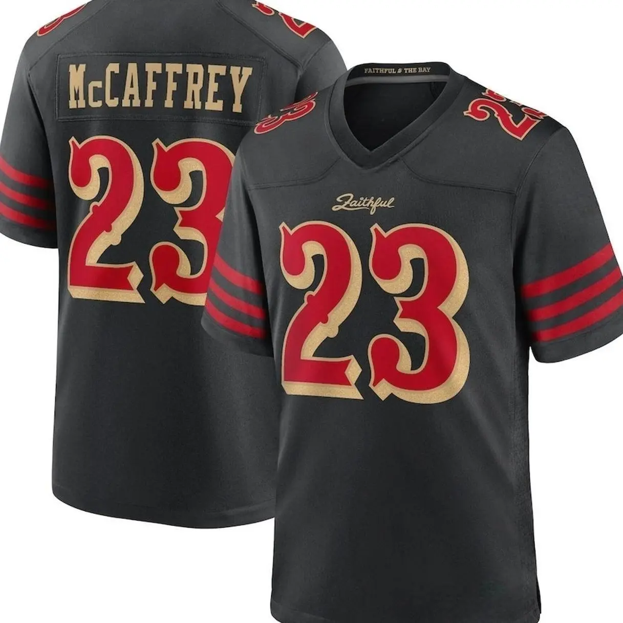 Unisex Football inspired by McCaffrey 23 San Francisco 2025 Rivalries Collection Game Jersey - Black