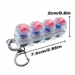 Stress-relieving Toy Mechanical Keyboard Compact Design with Crystal Keycaps LED Lights Transparent Acrylic Key Christmas giftchain