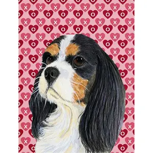 212 MAIN 11x0.01x15 in 0.19 lbs 100% Polyester Weatherproof Double-Sided Garden Flag, Cavalier Print Heart Valentine's Day Theme, Boating Outdoor Decor