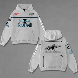 Retro Sky Blue Redbull x Astars Washed Hoodie Vintage Motorcycle, Motor Speed Racing Sportbike Graphic Merch, Acid Washed Streetwear Clothing, Unisex Dirt Bike Racing Hoodie, Vintage Motorsport Hoodie, Speed Culture Men's Wear, Designed for Biker