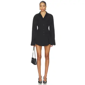 ALL THE WAYS Charitie Button Up Mini Dress in Black