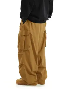 Plus Size Men Solid Flap Pocket Cargo Pants Casual Streetwear Comfy Regular Fit Daily Bottoms All Seasons 2026