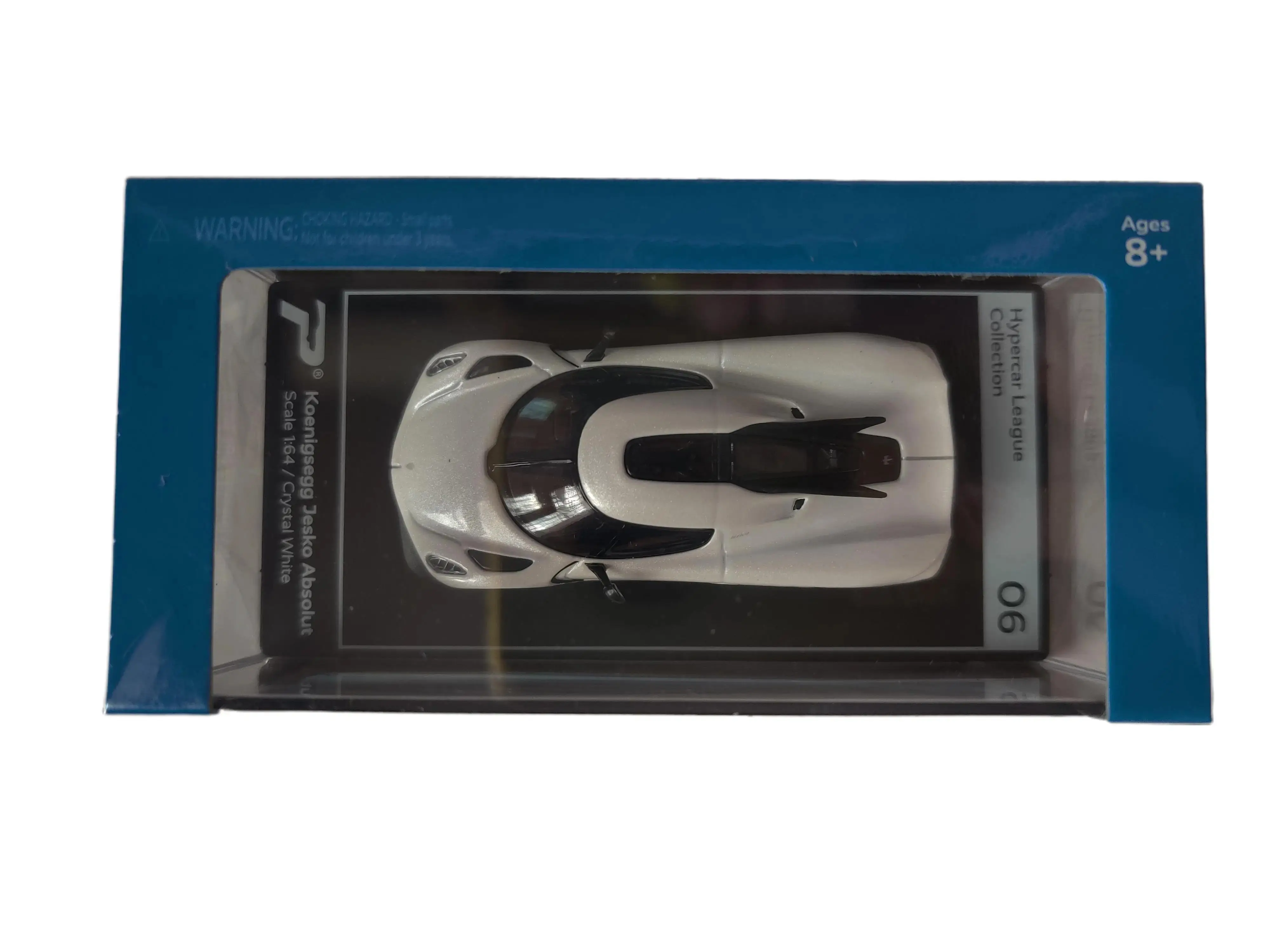 KINSMART Hyper-car League Collection Koenigsegg Jesko Absolut 1:64 Scale Die-cast Metal & Plastic Parts Crystal White Model Car with Display Base Officially Licensed Product