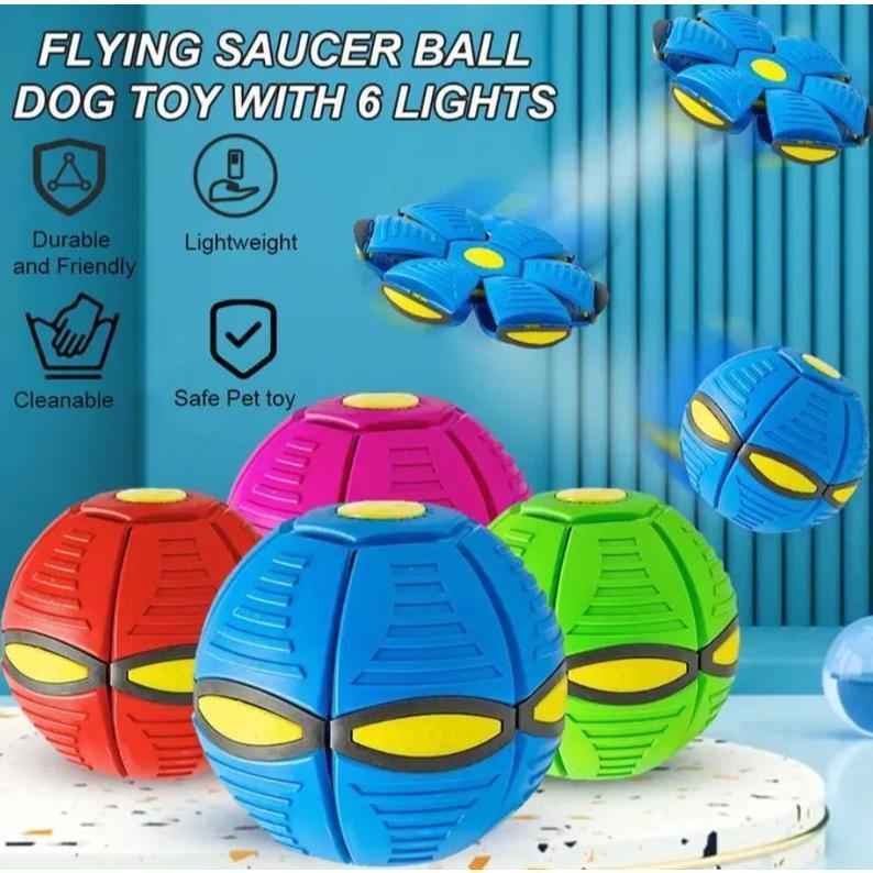 Light Up Bouncy Balls for Kids 6-Color Flashing Set, Magic Metaball Flying Saucer Bounce Balls, Toddler Interactive Toys, Christmas Stocking Stuffers & Gift Ideas