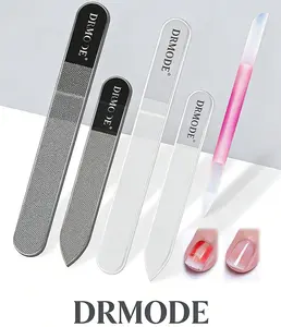 DRMODE 5 Pack Glass Nail File Set | Professional Nail Care Kit for Shiny Nails, Buffing, Exfoliating & Nail Polish Residue Removal