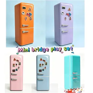 Retro Mini Brands Fridge Playset - DIY Design with Realistic Food, Dual Fans, UV Light, Easy Storage - Perfect Gift for Kids, Family (Toys & Hobbies Specialty DIY Supplies)