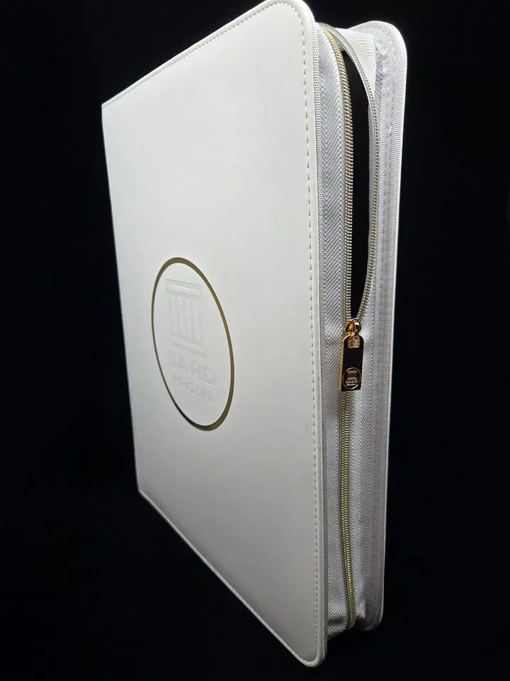 LUXURY White & Gold Pokémon Binder | FITS TOPLOADED & SLEEVED CARDS! CardPrison 3.0 Binder