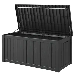 72/120 Gallon Resin Outdoor Storage Deck Box (padlock not included) – Waterproof, UV-Resistant, Multi-Functional Durable Plastic Organiser