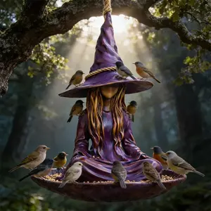 Outdoor Big Foot Bird Feeder Hand Painted Garden Sculpture & Wild Bird Feeder Large Capacity with Hidden Hook Unique Gift for Bird Lovers Dad Family Garden Yard Decor