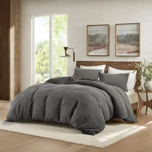 Woolrich Stone-Washed Cotton Waffle Comforter Set Soft Breathable Vintage-Inspired Cozy Year-Round Comfort for Cozy Nights