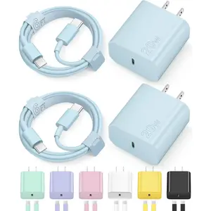 16 15 Charger Fast  Type C Chargers USB C Charger Block  16 Chargers with 2 Pack 6FT  for  16/16 Plus/16 Pro Max/15/15 Pro Max/iPad Pro/AirPods(Blue)