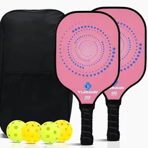 Pickleball Paddles, USAPA Approved Fiberglass Surface Pickleball Set with Pickleball Rackets, Pickleball Paddle Set ​for Men Women-Pink