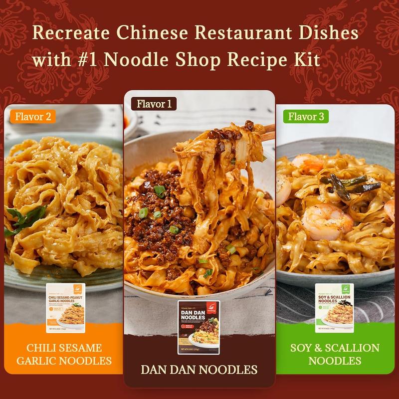 Noodology Chili Sesame Garlic Saucy Noodles Dishes, Taipei Mala Spicy Savory Nutty Chinese Flavor, Hand-Sliced Thick Noodles Ramen, Sun-Dried, Ready In Minutes, 4 Pack