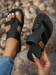 Women's Fashion Mesh Toe-Post Sandals, Comfortable Durable PU Sole, Casual Breathable Slippers, Summer Footwear