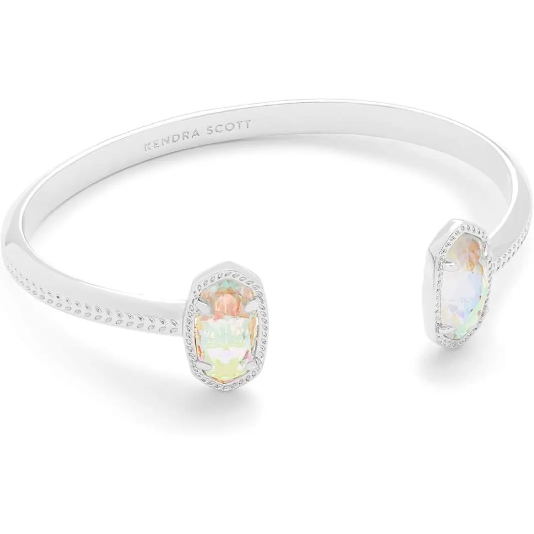 Kendra Scott Elton Silver Cuff Bracelet in Dichroic Glass 4217704262, Prismatic, Adults