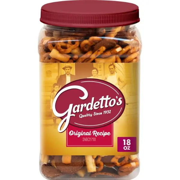 Gardetto's Original Recipe Non-Fried Flavored Savory Snack Mix, 18 oz Salty Crispy Crunchy Snack Tub, Flavored Snacks