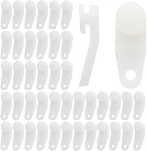 Litoexpe Traverse Rod Slides Curtain Replacement, 50 Pieces White Plastic Curtain Track Glider Hooks Window Door Shower Curtain Accessories
