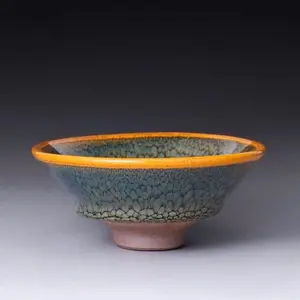 Handcrafted Green Partridge Spot Jianzhan Tea Cup - Premium Tianmu Glaze Masterwork