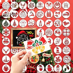 64 Reusable Christmas Templates, Small Square Stencils for Wood, Fabric, Canvas, Art & Craft, DIY Painting, Decoration