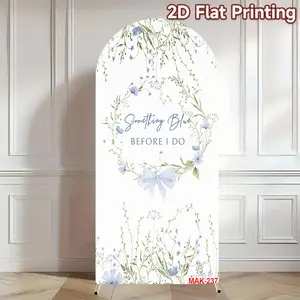Something Blue Before I Do Floral Arch Backdrop for Wedding Baby in Bloom Baby Shower Bridal Shower Decor 2-Sided Spandex Fabric
