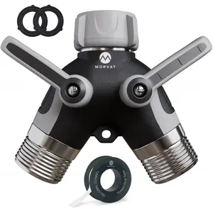 Morvat Heavy Duty Metal 2 Way Garden Hose Y Splitter Morvat Heavy Duty Metal 2 Way Garden Hose Y Splitter