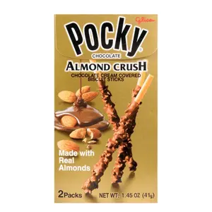 Pocky Sticks Almond Crush Chocolate Cream Covered Biscuit 1.45 oz Snack candy asian Crunchy Sweet
