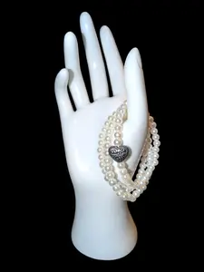 Mingle Pearl Heart (3 String) Bracelet