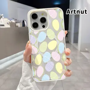 Magnetic Soft Phone Case for iPhone 17 Pro Max 16 Plus 15 14 13 12 11 Air E Easter Egg Symphony Pattern Anti-Yellowing Shockproof Ultra-Thin Silicone Crystal Transparent Acrylic Cover Supports Wireless Charging.