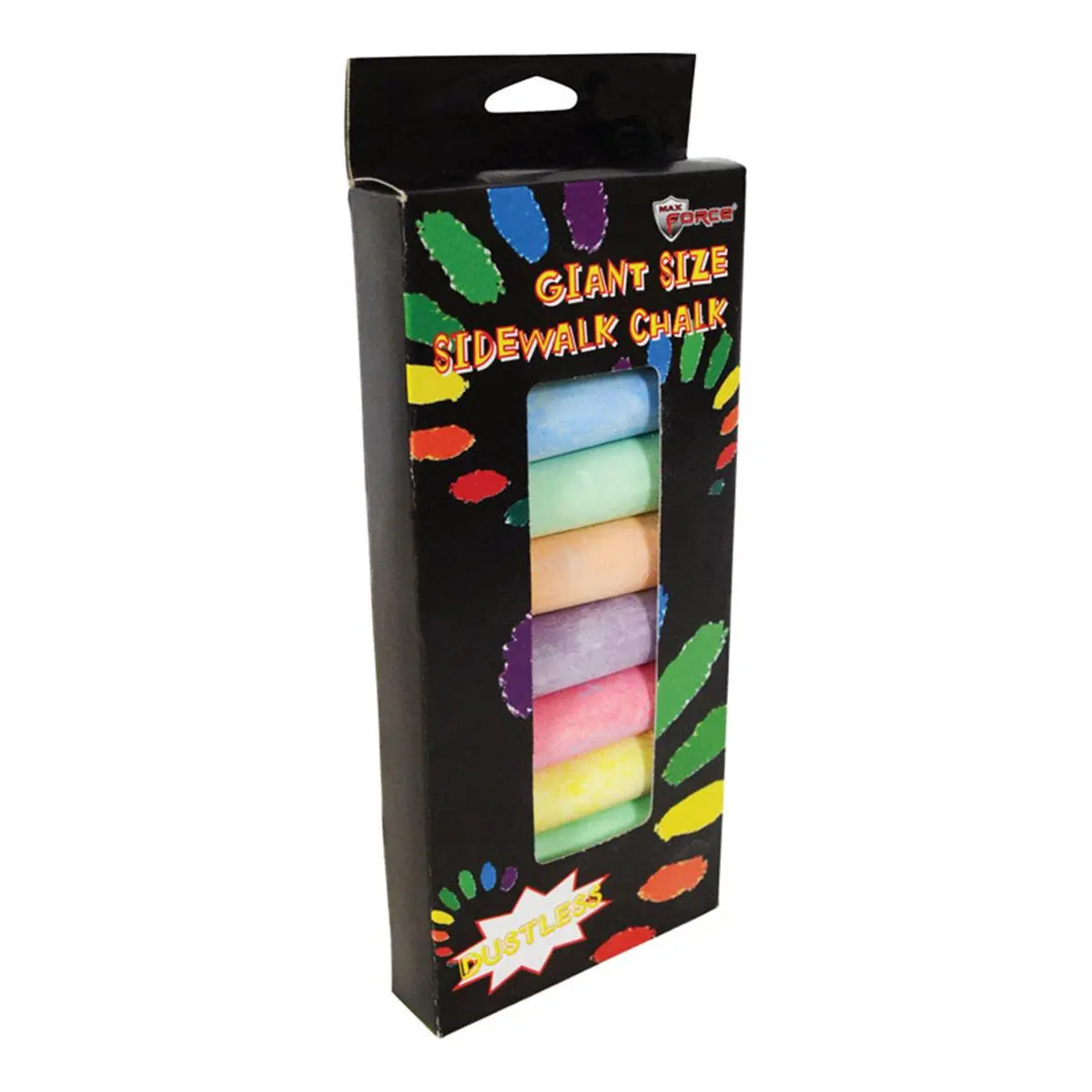 Diamond Visions Max Force Nontoxic Sidewalk Chalk - Assorted Colors, School Use, Kids Outdoor Play, Sidewalk Art, All Ages, 8 per Pack, Pack of 24, High Quality