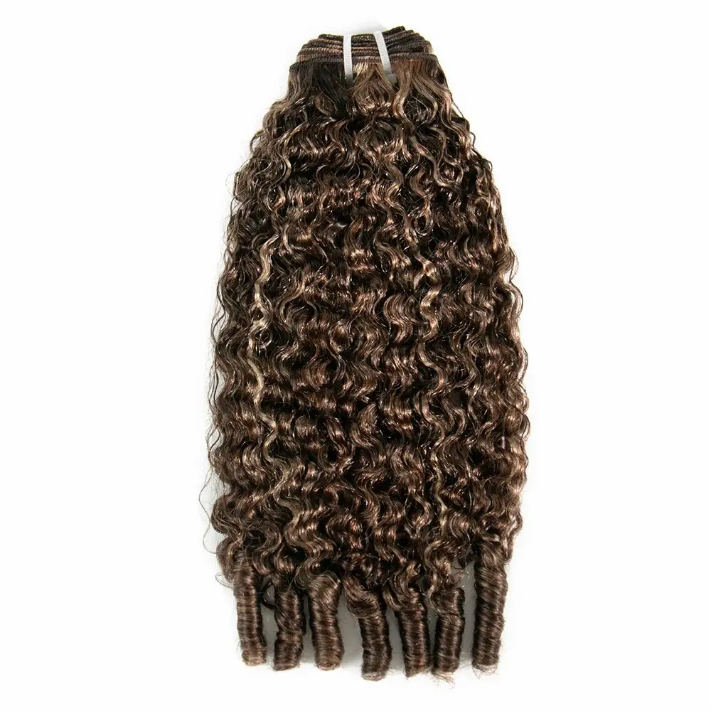 YWIGS Cambodia Raw Hair Bundles Burmese Curly #4/27/30 Mix Color Double Drawn Human Hair Extensions Weft Bundles Hair Weaving 10A Burmese Bundles Human Hair Water Curly 100grams/Bundle #DealsForYouDays #spotlightday