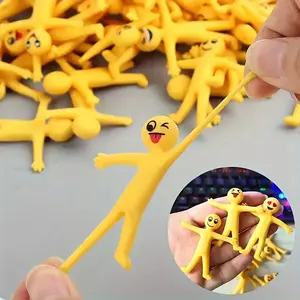 20pcs/50pcs Creative Folding Dolls，Stretchy Yellow Character Toys With Expressive Faces, Soft Plastic Relax Play And Collectible Gift For Kids, Christmas, Birthdays, Playtime Accessories, Playful Design, Durable Plaything,Fun Toys For Toddlers, Handheld