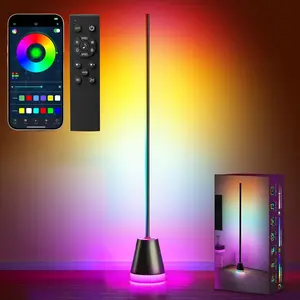 Keepsmile Smart RGB LED Corner Floor Lamp,172 LEDs Bright Standing Lamps for Living Room with APP and Remote,Modern Floor Lamp with Music Sync and 16 Million Colors, Ambient Lighting for Bedroom