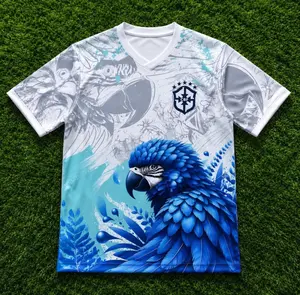 Blue Macaw Brazil Soccer Jersey, Tropical Parrot Football Shirt, Unisex Sports Tee, Great Soccer Gift for Fans, Game Day Outfit Idea, The Big Tournament 2026 Inspired