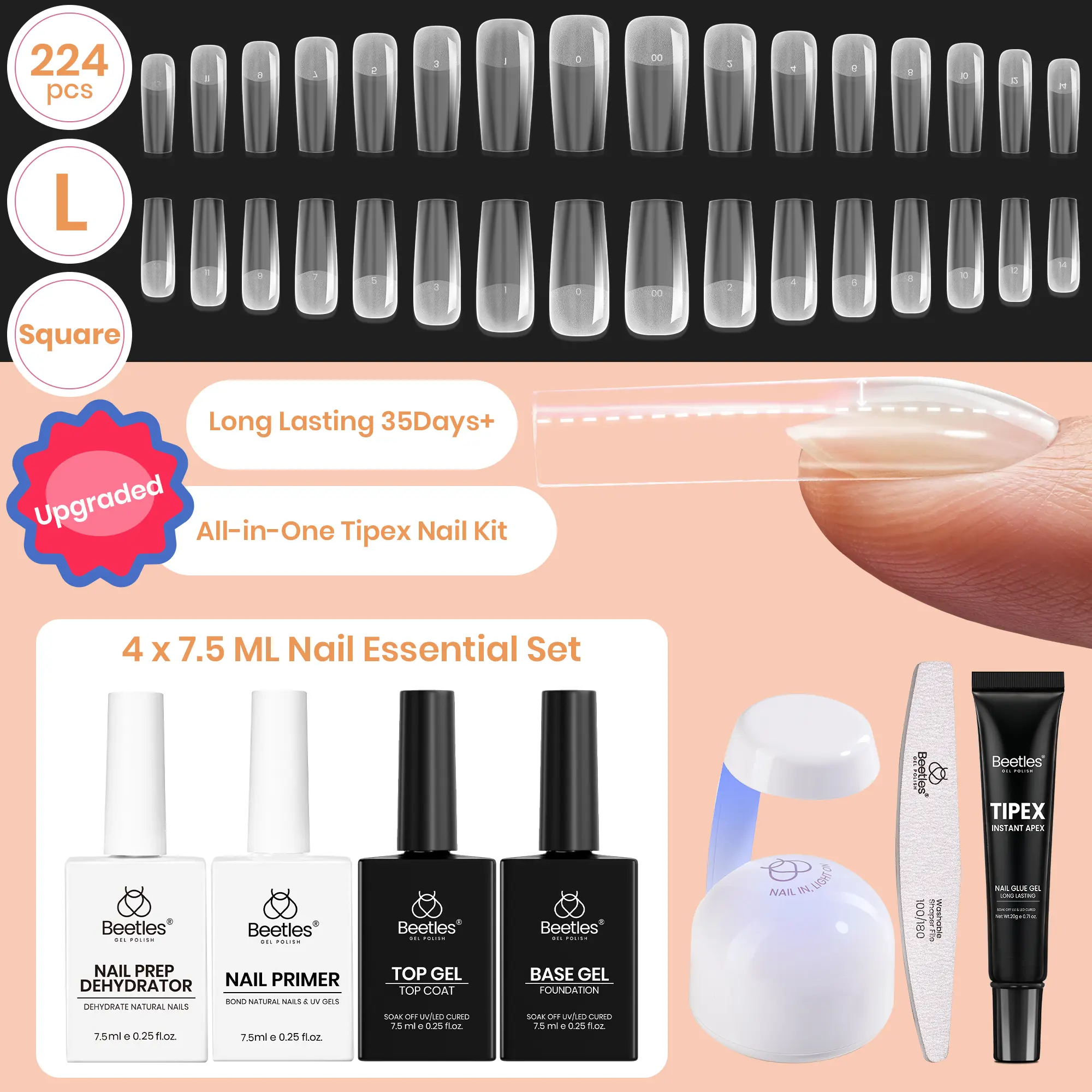 Long Square 【Kit】16 Sizes-224 Pcs