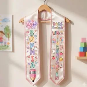 Personalized Kid Graduation Sash , Cute Kindergarten Stole Custom Name, Preschool Grad Gift, Class of 2026 Girl Sash, Girl Graduate Sash